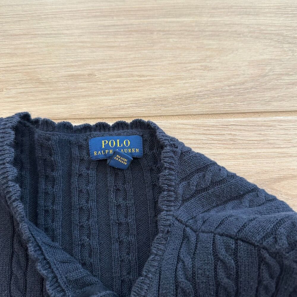 Polo Ralph Lauren Mini-Cable Cotton Cardigan Girls Size L (12-14) - Picture 4 of 6